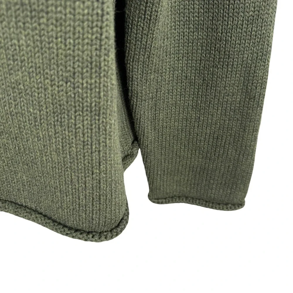 J. Crew 1988 Rollneck‎ Sweater Mens XL Green Cotton Solid NWT FS-1520